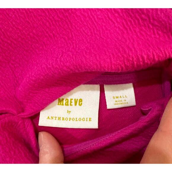 Anthropologie Maeve Pink Cut Out Textured Mini Short Dress- Size Small - Picture 7 of 9